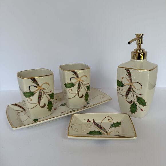 Lenox Other - LENOX HOLIDAY NOUVEAU 5 Pc Bathroom Set Dimension Collection Porcelain